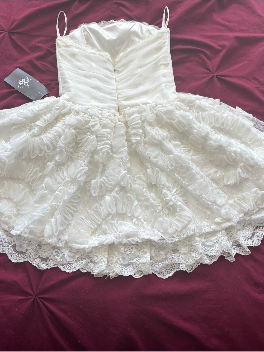 Jessica McClintock White Lace Slip Dress - Picture 4 of 16